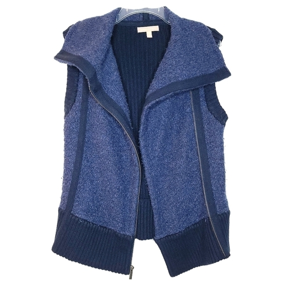 Banana Republic Cardigan Vest Women's Small Merino Wool Asymmetrical Zipper - Picture 13 of 13